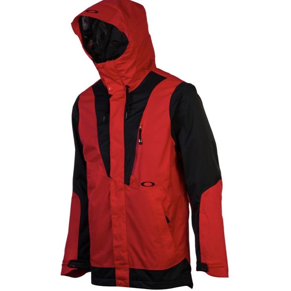 Oakley Red Ski Jacket Weather-Resistant Hooded Design